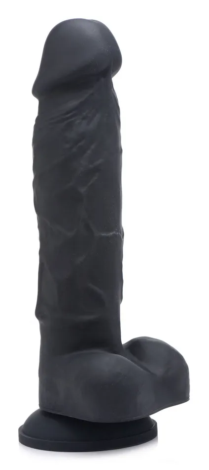 Dildos XR Brands Strap U Power Pecker 7 Inch Silicone Dildo With Balls Black Dildos XR Brands Strap U Power Pecker 7 Inch Silicone Dildo With Balls Black