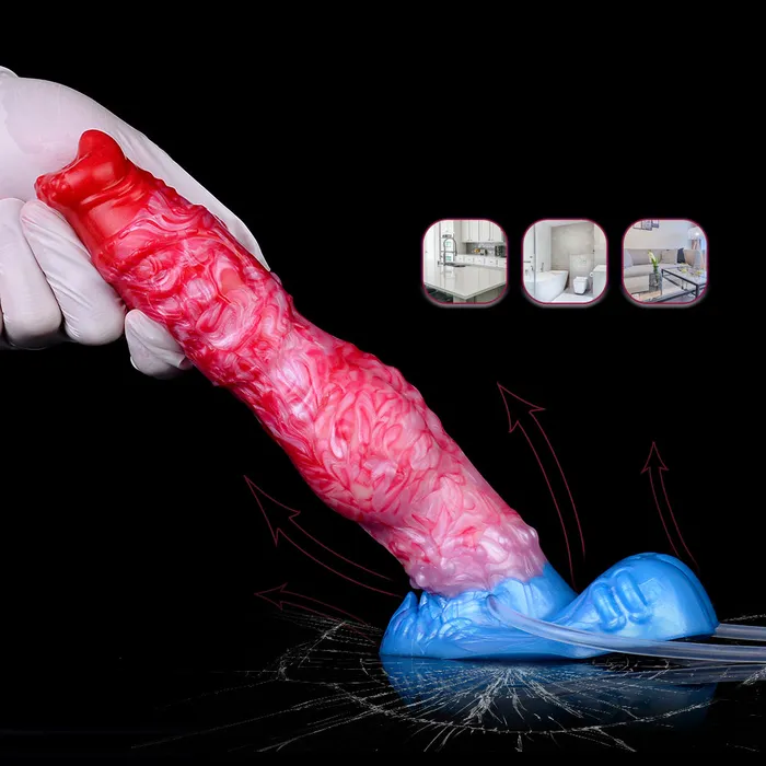 Domlust Male Sex Toys Inflatable Monster Dildo Butt Plug Realistic Squirting Penis Milking Anal Sex Toys for Women Men
