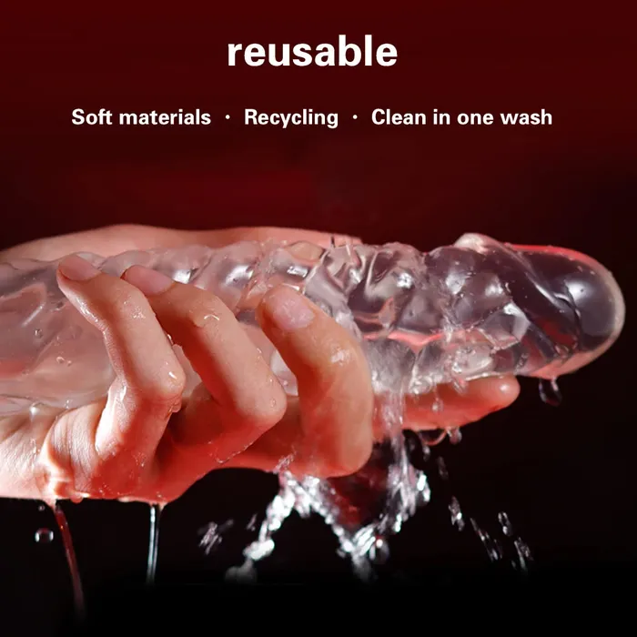 Domlust Male Sex Toys Vibrating Cock Sleeve Penis Enlarger Penis Ring Delay Ejaculation Condom Sex Toy for Men