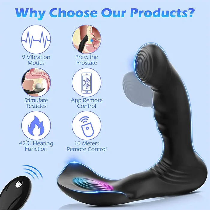 Dual End Prostate Massager App Remoter Control Swing Vibraing Male Anal Toys Domlust Male Sex Toys