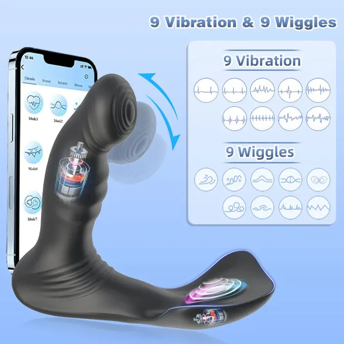 Dual End Prostate Massager App Remoter Control Swing Vibraing Male Anal Toys Domlust Male Sex Toys