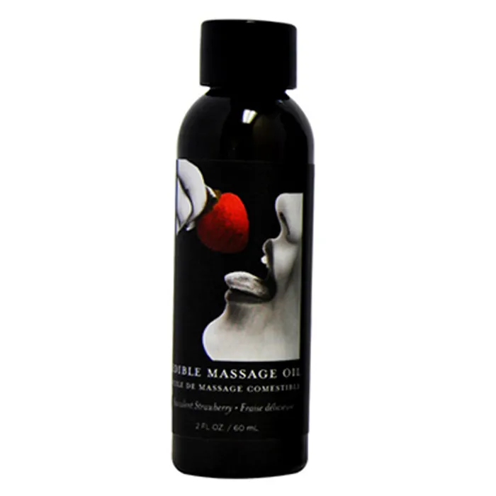 Edible Massage Oil Strawberry 2 fl oz 60 ml Earthly Body Couples