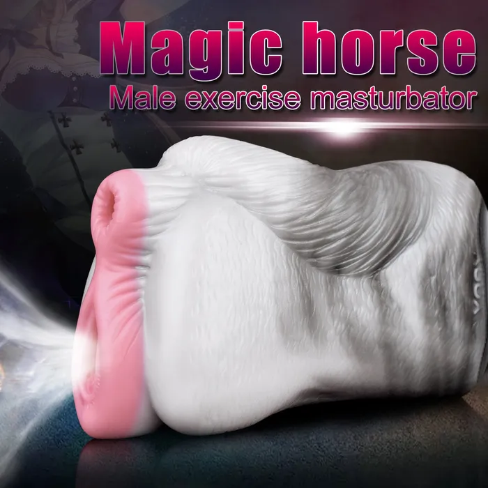 Fantasy Horse Pocket Pussy Male Sex Toy Pink Vagina Dual Hole Penis Masturbator Domlust Male Sex Toys