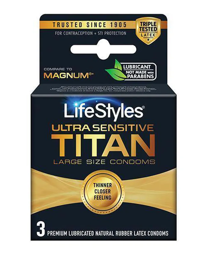 Lifestyle Condoms Male Sex Toys Lifestyles Ultra Sensitive Titan Large 3 Pack Lifestyle Condoms Male Sex Toys Lifestyles Ultra Sensitive Titan Large 3 Pack