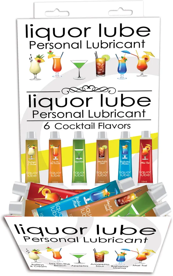 Liquor Lube Assorted Flavors 72 Pcs Display Display 6 Cocktail Flavors 10ml Tubes Hott Products Vibrators