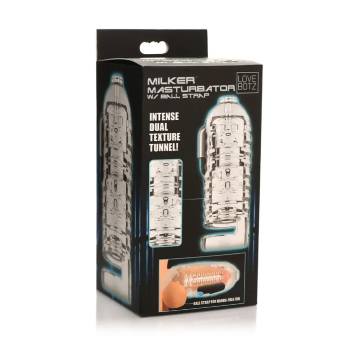 Lovebotz The Milker TPE With Ball Strap Clear Lovebotz Male Sex Toys