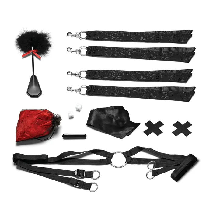 Lux Fetish Couples Night of Romance Satin Cuffs With Rose Petals 6pc Bedsreader Set Lux Fetish Couples Night of Romance Satin Cuffs With Rose Petals 6pc Bedsreader Set