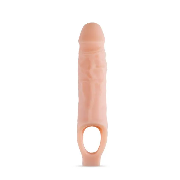 Male Sex Toys Blush Novelties Performance Plus 9 Inch Silicone Cock Sheath Penis Extender Vanilla
