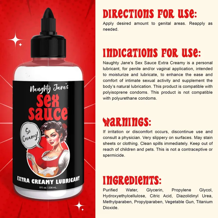 Male Sex Toys XR Naughty Janes Naughty Janes Sex Sauce Extra Creamy Lubricant 8 Oz Male Sex Toys XR Naughty Janes Naughty Janes Sex Sauce Extra Creamy Lubricant 8 Oz