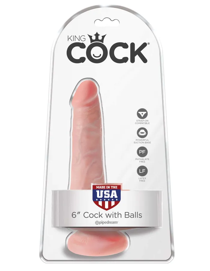 Pipedream Dildos King Cock 6quot Cock With Balls Light