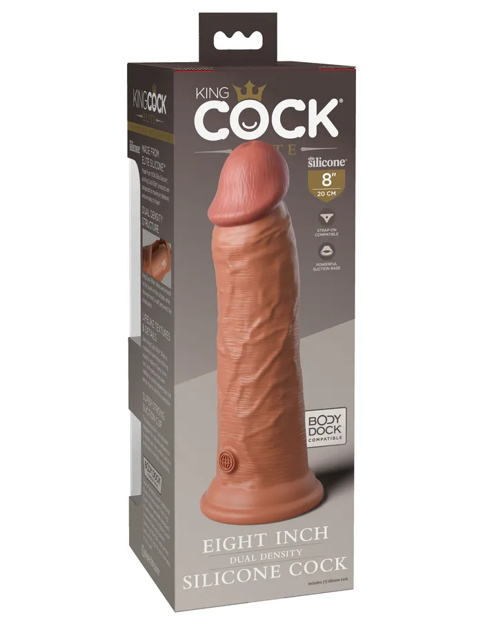 Pipedream King Cock Elite 8 Inch Silicone Dual Density Cock Tan Dildos