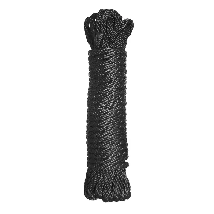 Premium Black Nylon Bondage Rope 25 Feet XR Brands Anal