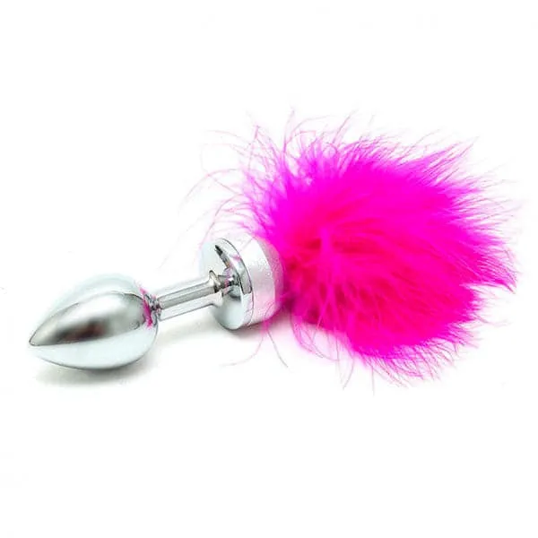Rimba Small Butt Plug With Pink Feathers Anal