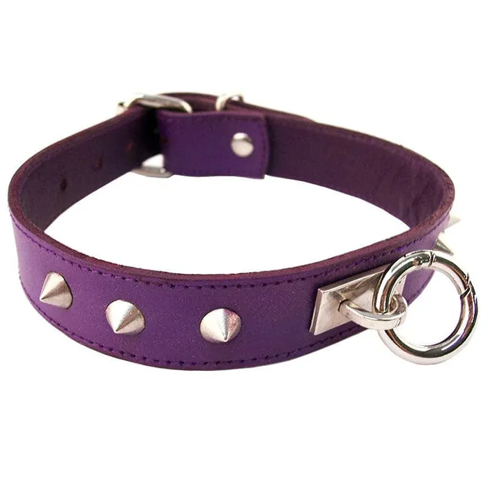 Rouge Garments Vibrators Rouge Garments Purple Studded ORing Studded Collar