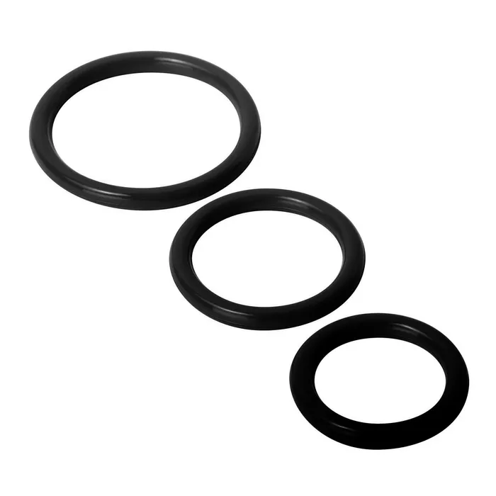 Trinity Silicone Cock Rings Black XR Brands Anal