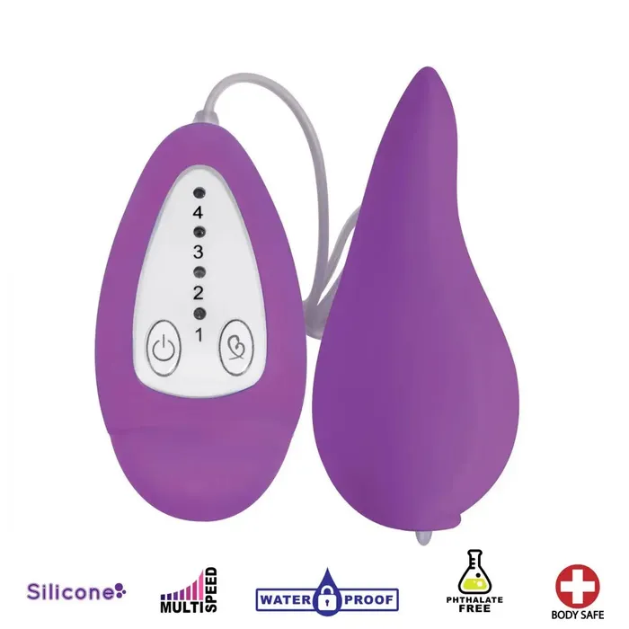 Vibrators Curve Toys Groove Smooth Silicone Remote Vibrator Purple