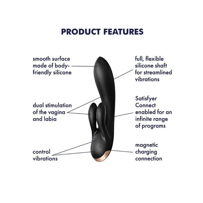 Vibrators Satisfyer Double Flex Vibrator Black Satisfyer