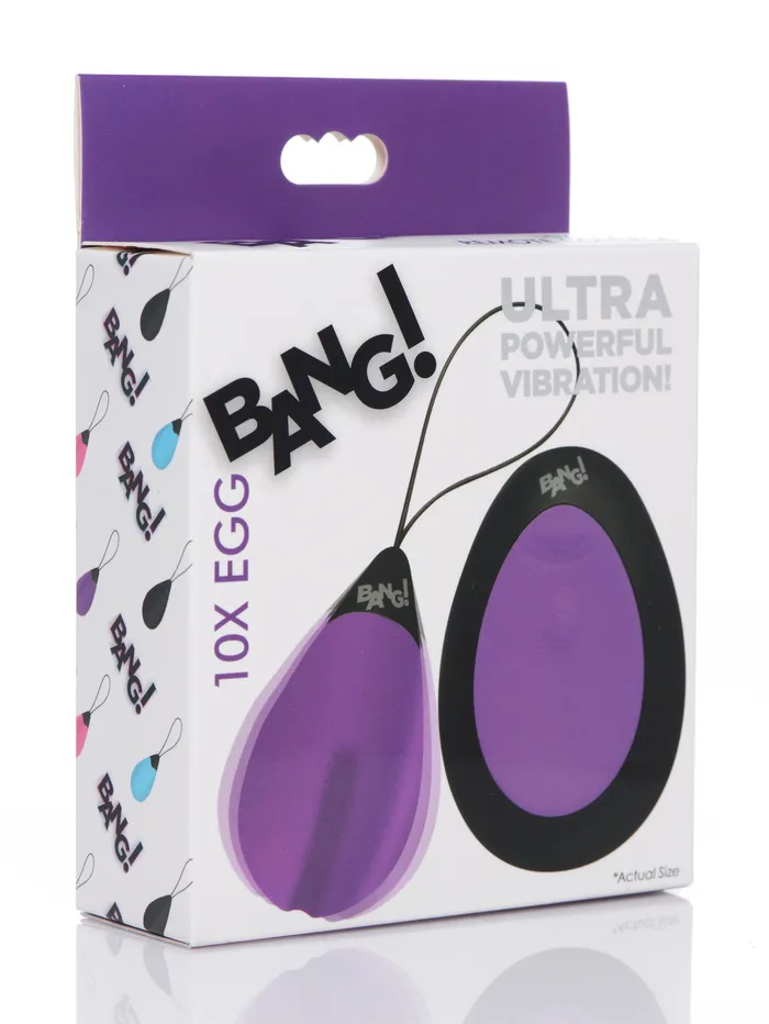 Vibrators XR Brands Bang Bang 10x Silicone Vibrating Egg Purple