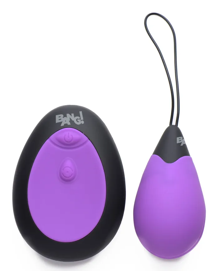 Vibrators XR Brands Bang Bang 10x Silicone Vibrating Egg Purple Vibrators XR Brands Bang Bang 10x Silicone Vibrating Egg Purple