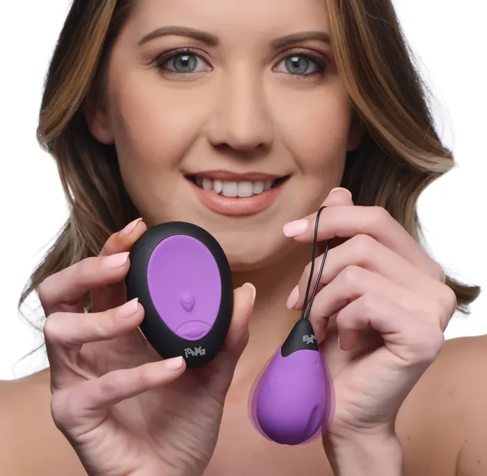 Vibrators XR Brands Bang Bang 10x Silicone Vibrating Egg Purple Vibrators XR Brands Bang Bang 10x Silicone Vibrating Egg Purple