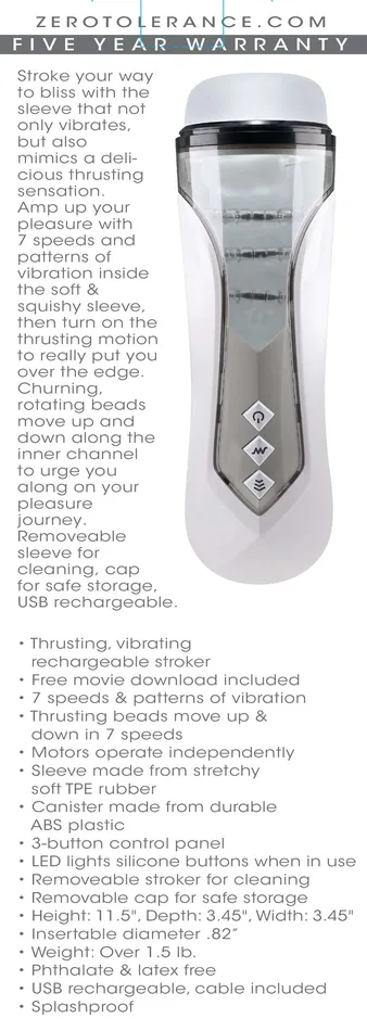 Vibrators Zero Tolerance Stroking Buddy White