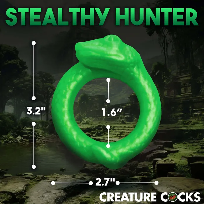XR Brands Creature Cocks Male Sex Toys Serpentine Silicone Cock Ring Green XR Brands Creature Cocks Male Sex Toys Serpentine Silicone Cock Ring Green