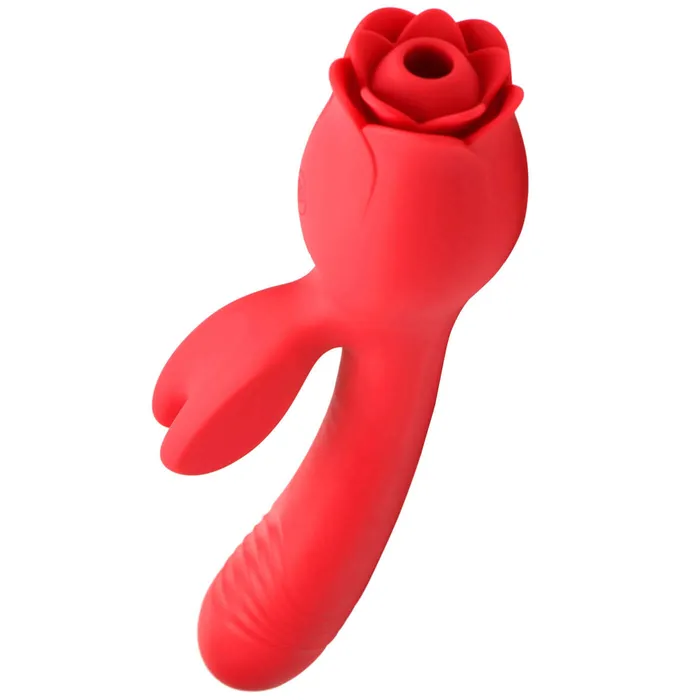 XR Brands inmi Vibrators Blooming Bunny Sucking and Thrusting Silicone Rabbit Vibrator Red XR Brands inmi Vibrators Blooming Bunny Sucking and Thrusting Silicone Rabbit Vibrator Red