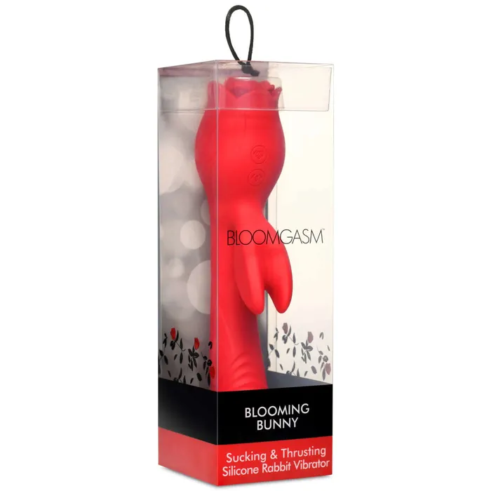 XR Brands inmi Vibrators Blooming Bunny Sucking and Thrusting Silicone Rabbit Vibrator Red XR Brands inmi Vibrators Blooming Bunny Sucking and Thrusting Silicone Rabbit Vibrator Red