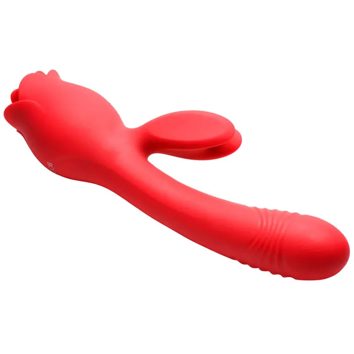XR Brands inmi Vibrators Blooming Bunny Sucking and Thrusting Silicone Rabbit Vibrator Red XR Brands inmi Vibrators Blooming Bunny Sucking and Thrusting Silicone Rabbit Vibrator Red