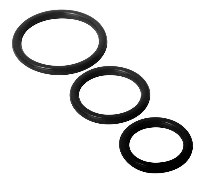 XR Brands Trinity Vibes Anal Trinity Silicone Cock Rings Black