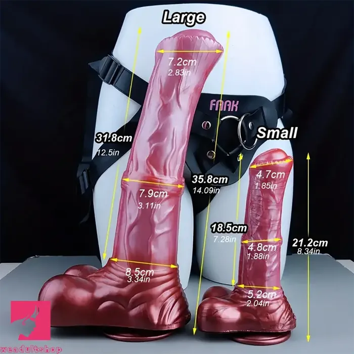 834in 1409in Big Long Horse Cock Soft Silicone Clit Strap on Dildo Weadultshop Female Sex Toys