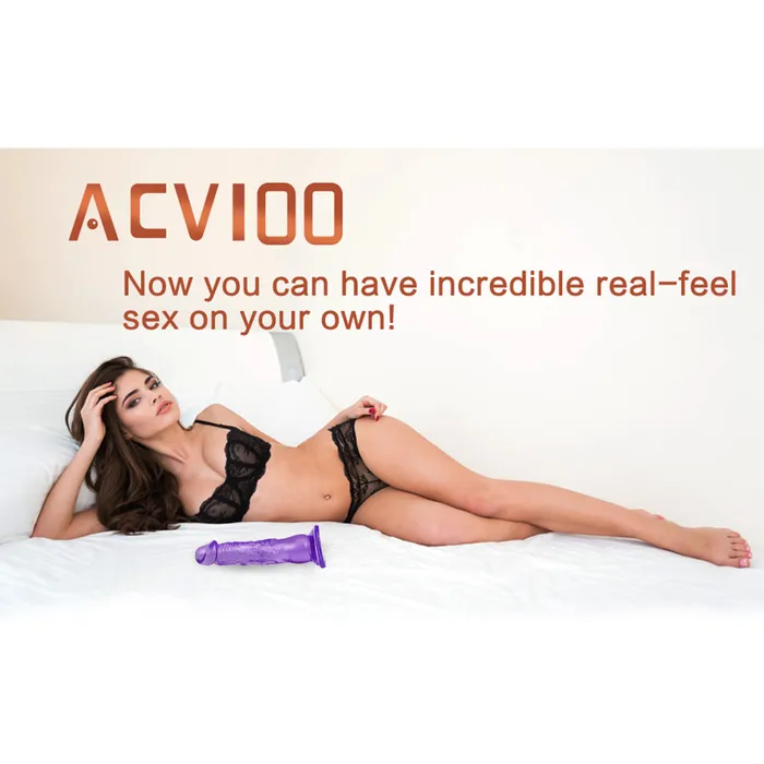 8 Inch extra straight purple dildo Anal