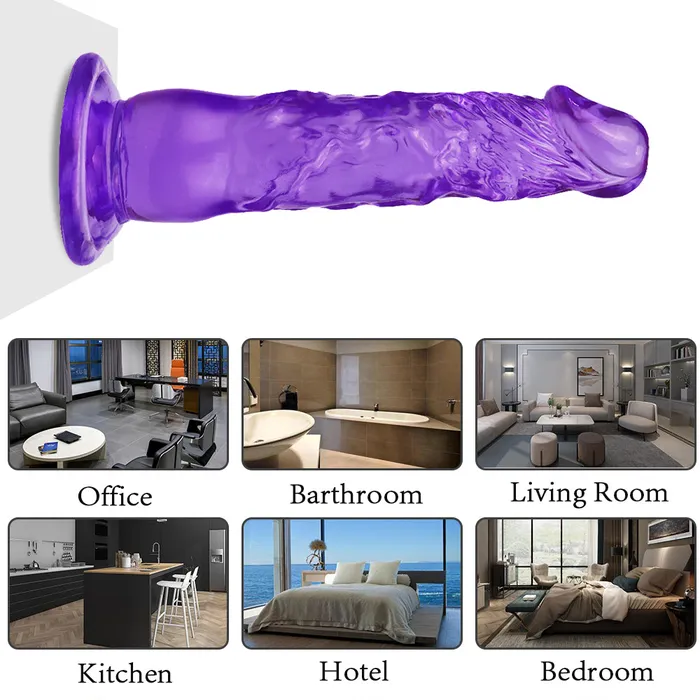 8 Inch extra straight purple dildo Anal