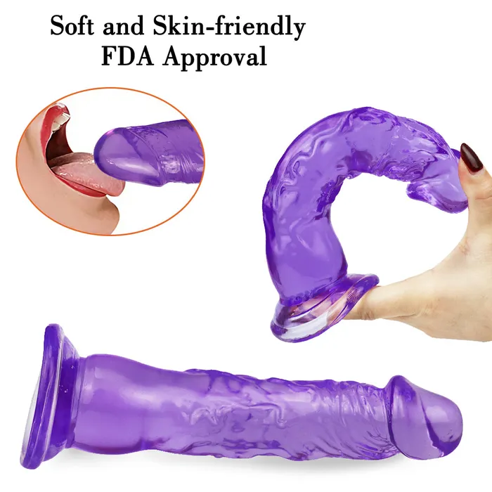 8 Inch extra straight purple dildo Anal