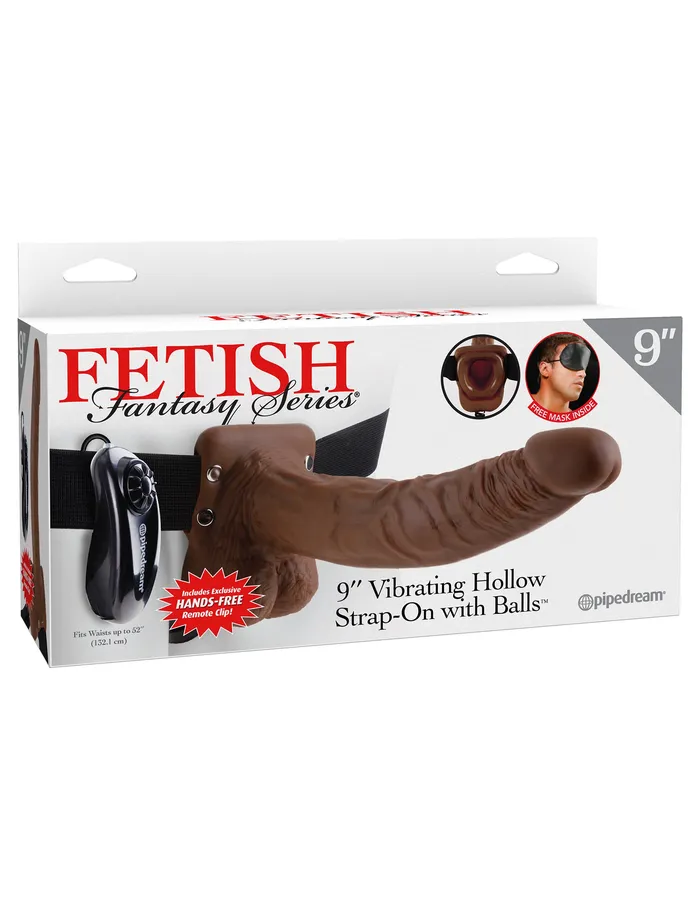 9 Vibrating Hollow StrapOn with Balls for Exciting Adventures Pipedream Female Sex Toys