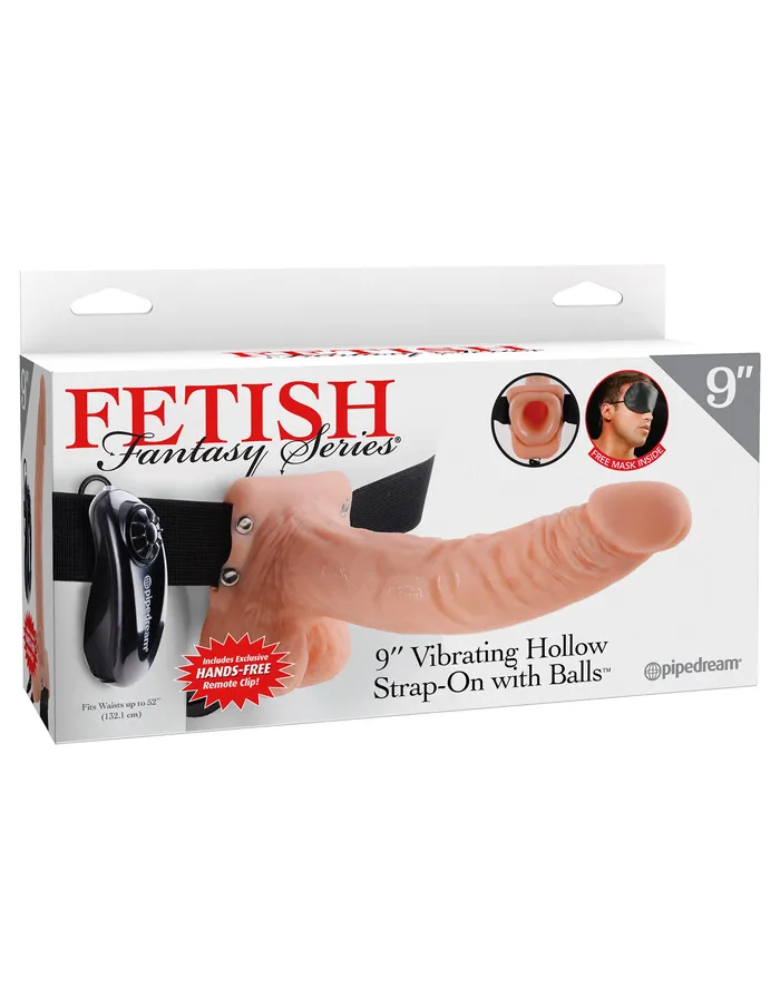 9 Vibrating Hollow StrapOn with Balls for Exciting Adventures Pipedream Female Sex Toys