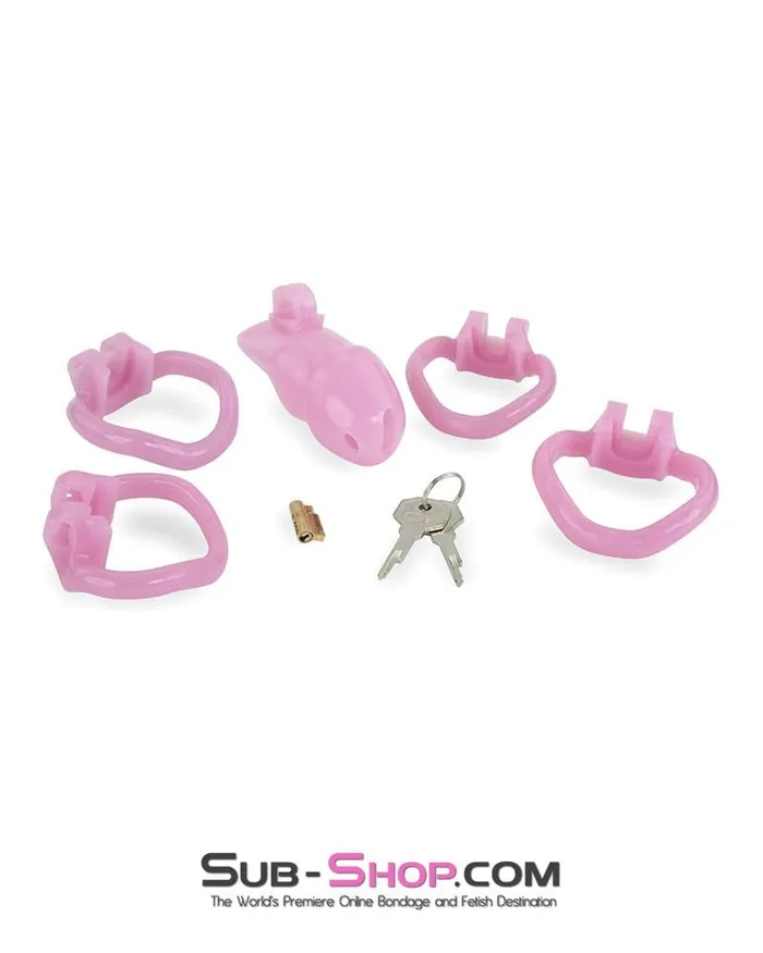 Ali Express Male Sex Toys 3744AE bBOGOb Little Sissy Bitch Short High Security Keyed Tumbler Locking Male Chastity with 4 Base Cock Ring Sizes