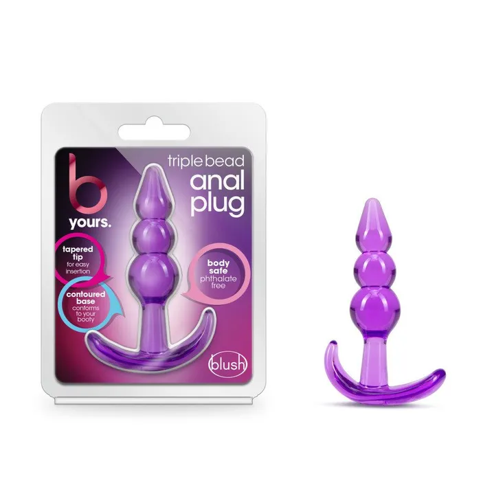 Anal Blush B Yours Triple Bead Anal Plug Purple