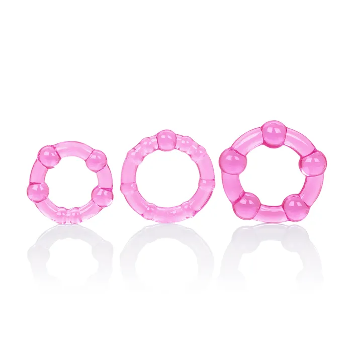 Anal Calexotics Three Size Beaded Pleasure Rings for Fun and Comfort