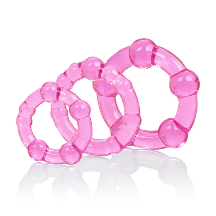 Anal Calexotics Three Size Beaded Pleasure Rings for Fun and Comfort