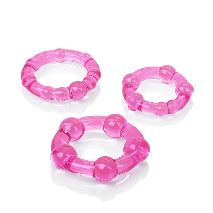 Anal Calexotics Three Size Beaded Pleasure Rings for Fun and Comfort