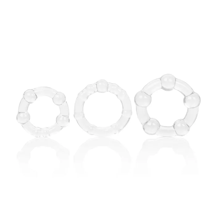 Anal Calexotics Three Size Beaded Pleasure Rings for Fun and Comfort