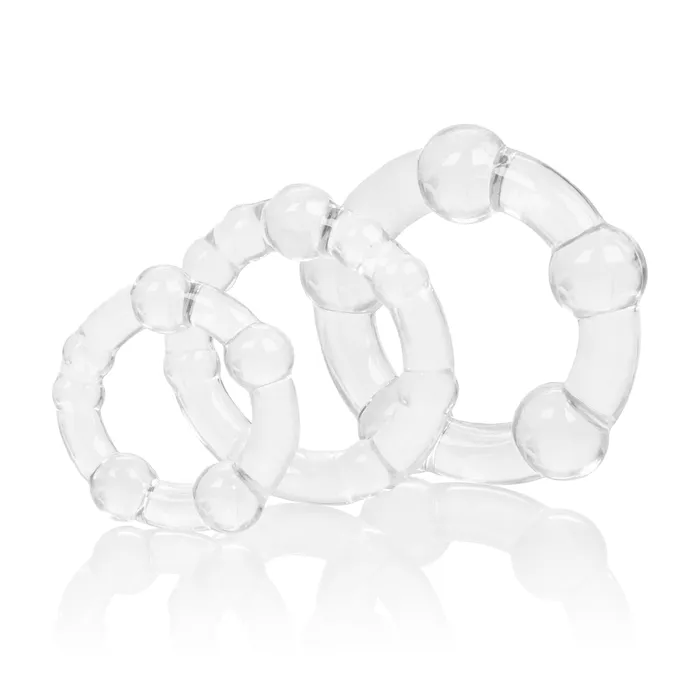 Anal Calexotics Three Size Beaded Pleasure Rings for Fun and Comfort