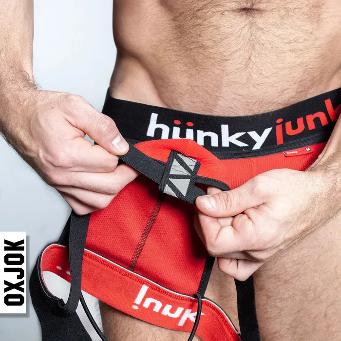 Anal Hunker ComfyPouch SliderStrap Jock Red Hot Small OXJok Anal Hunker ComfyPouch SliderStrap Jock Red Hot Small OXJok