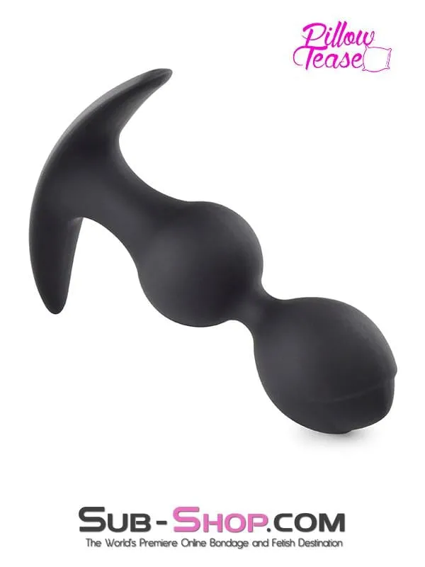 Anal Moonwell 0783M Double Bulb Black Silicone Anal Plug