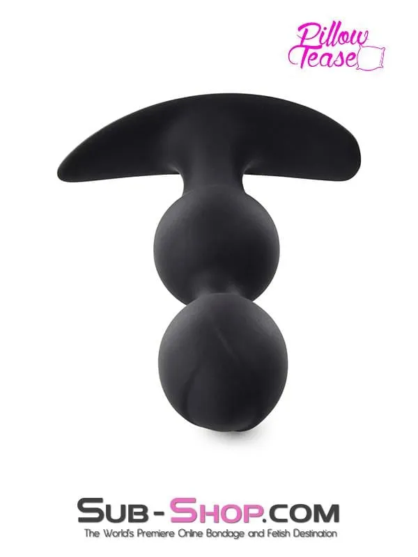 Anal Moonwell 0783M Double Bulb Black Silicone Anal Plug