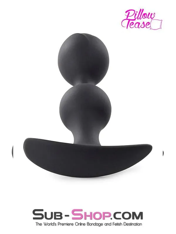 Anal Moonwell 0783M Double Bulb Black Silicone Anal Plug