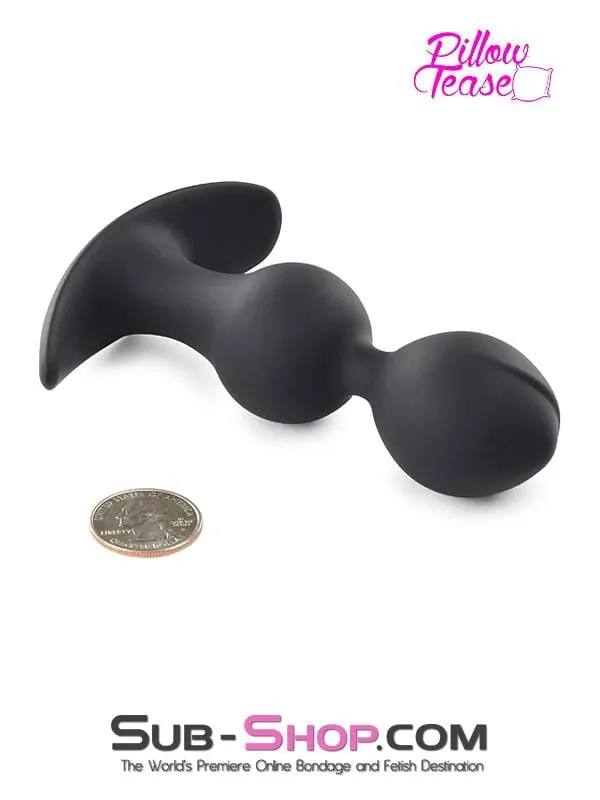 Anal Moonwell 0783M Double Bulb Black Silicone Anal Plug