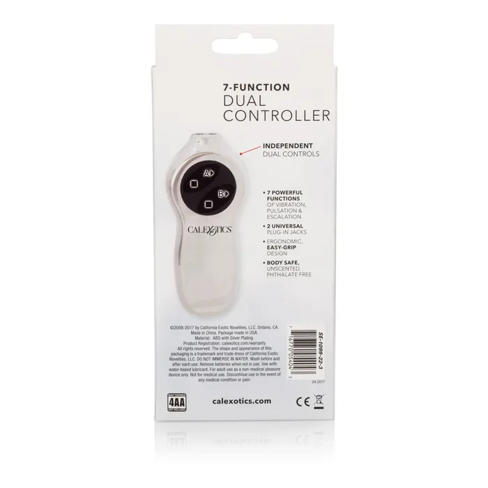 Calexotics Vibrators Sterling 7Function Pleasure Controller with Dual Jack for Ultimate Fun