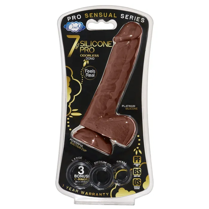 Cloud 9 Novelties Female Sex Toys 7 Silicone Pro Odorless Dong Brown
